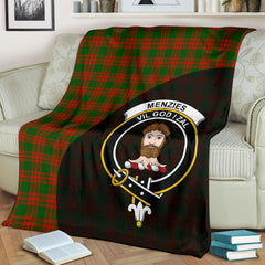 Clan Menzies Green Modern Tartan Crest Blanket Wave Style ME53 Clan Menzies Tartan Today