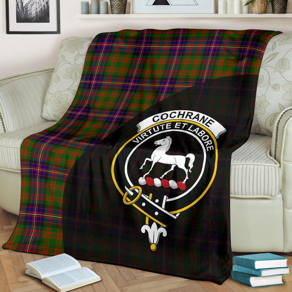 Clan Cochrane Modern Tartan Crest Blanket Wave Style SP47 Clan Cochrane Tartan Today