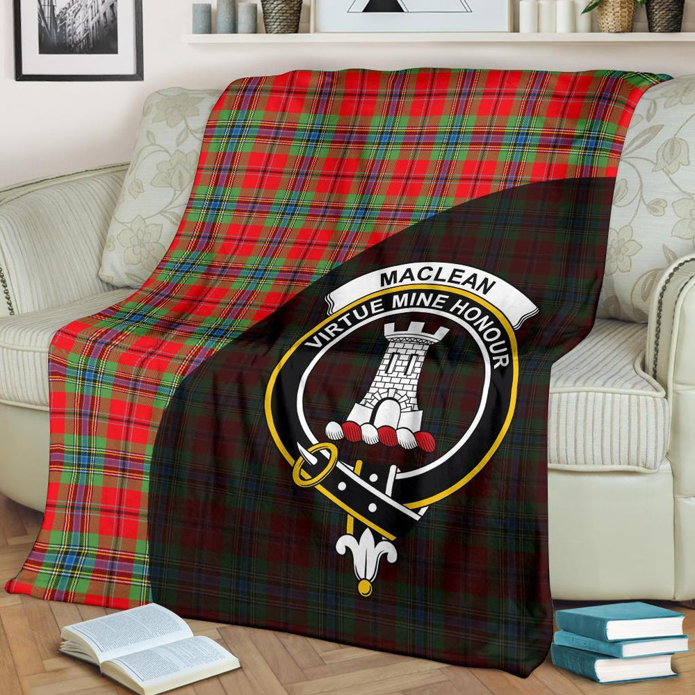 Clan MacLean of Duart Modern Tartan Crest Blanket Wave Style SA36 Clan Hall Tartan Today
