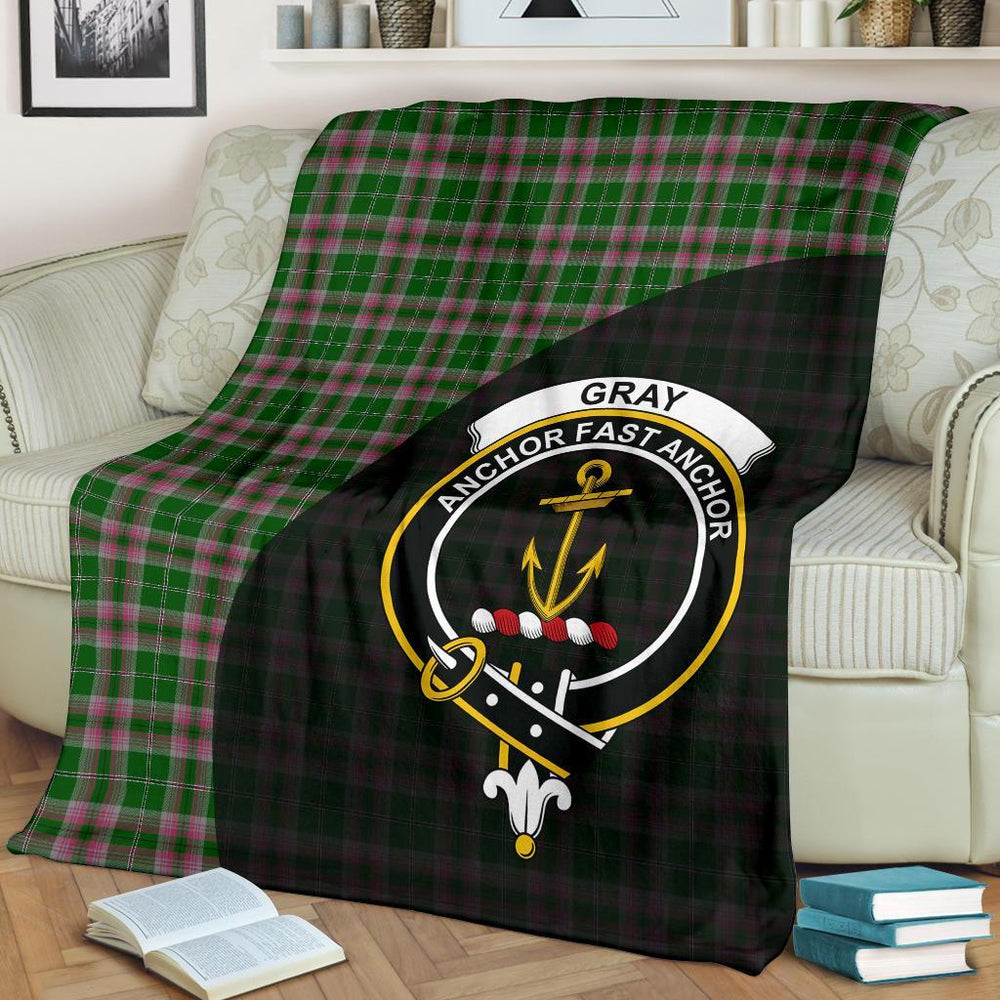 Clan Gray Hunting Tartan Crest Blanket Wave Style RD43 Clan Gray Tartan Today