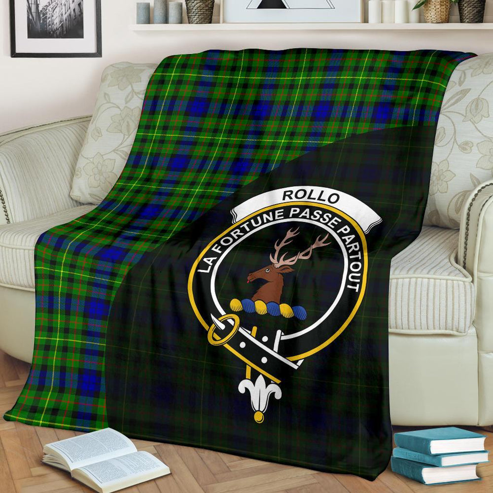 Clan Rollo Modern Tartan Crest Blanket Wave Style FV85 Clan Rollo Tartan Today