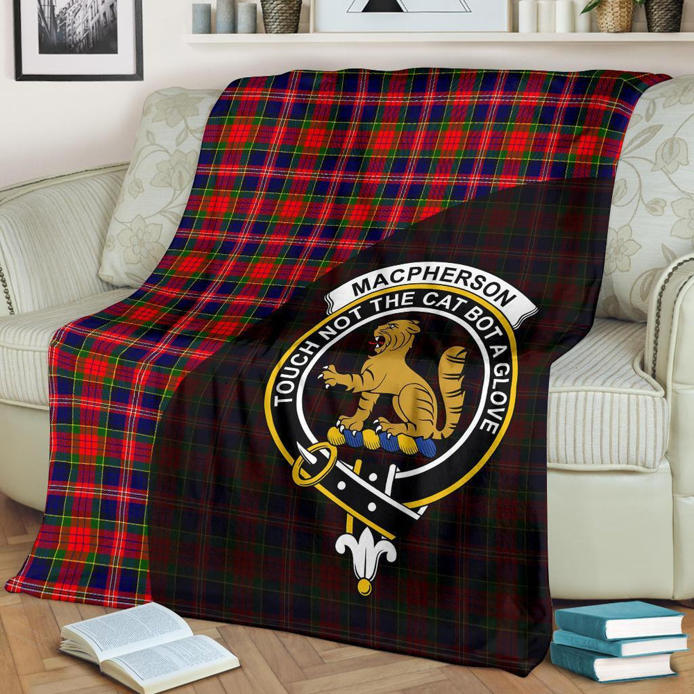 Clan MacPherson Modern Tartan Crest Blanket Wave Style VE87 Clan MacPherson Tartan Today