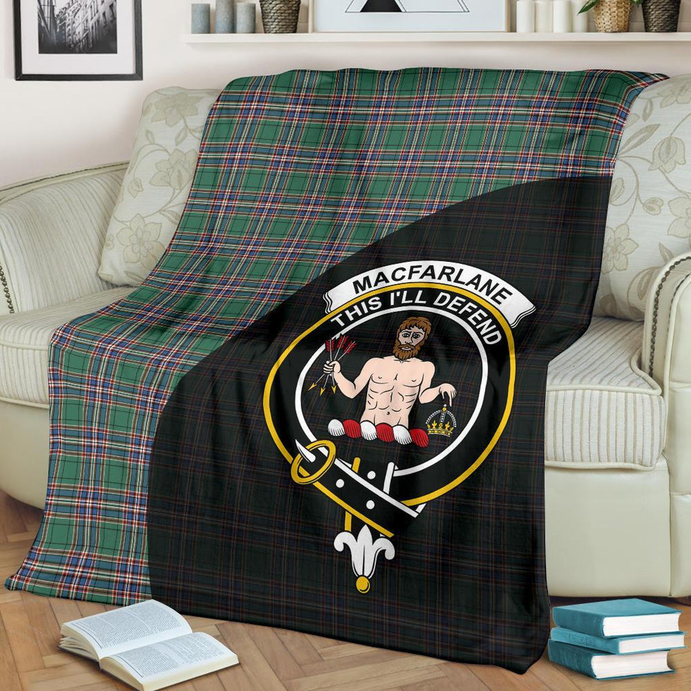 Clan MacFarlane Hunting Ancient Tartan Crest Blanket Wave Style JF40 Clan MacFarlane Tartan Today