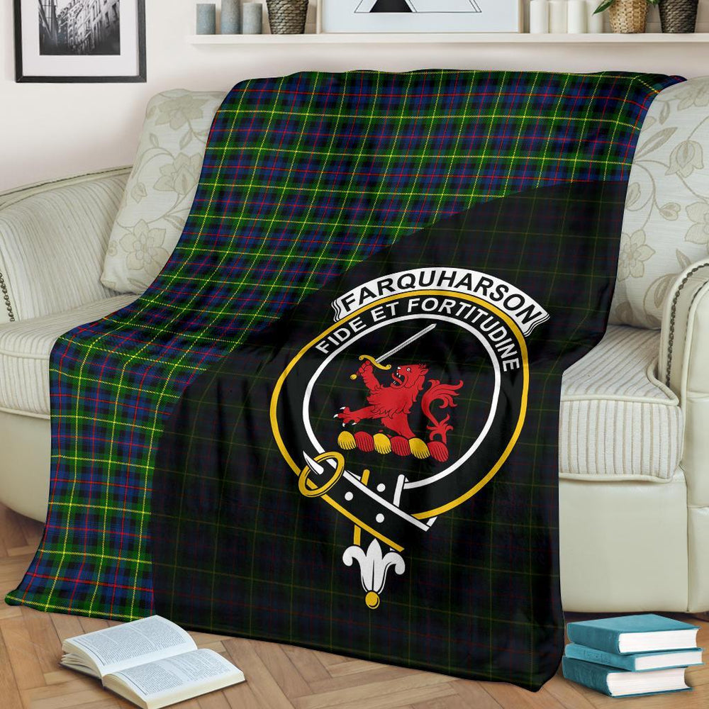 Clan Farquharson Modern Tartan Crest Blanket Wave Style PO12 Clan Farquharson Tartan Today