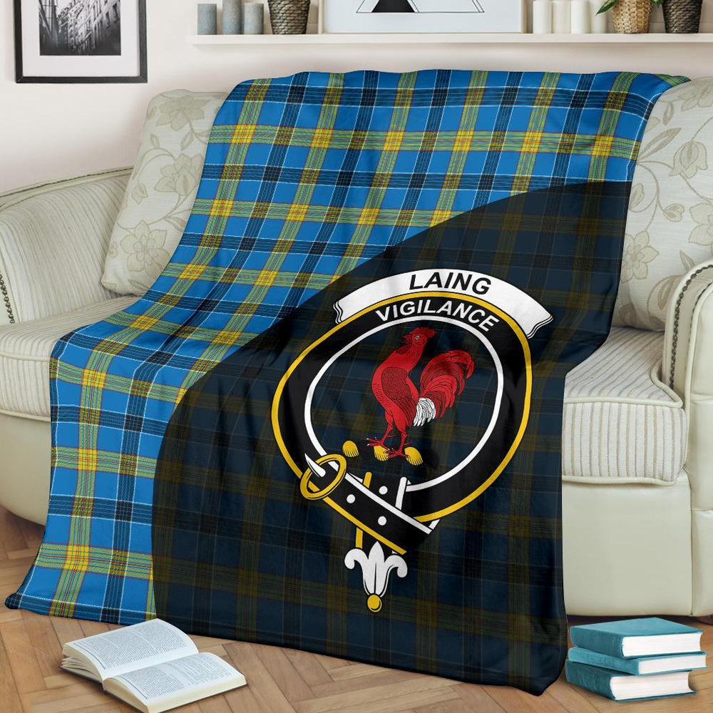 Clan Laing Tartan Crest Blanket Wave Style IE88 Clan Laing Tartan Today