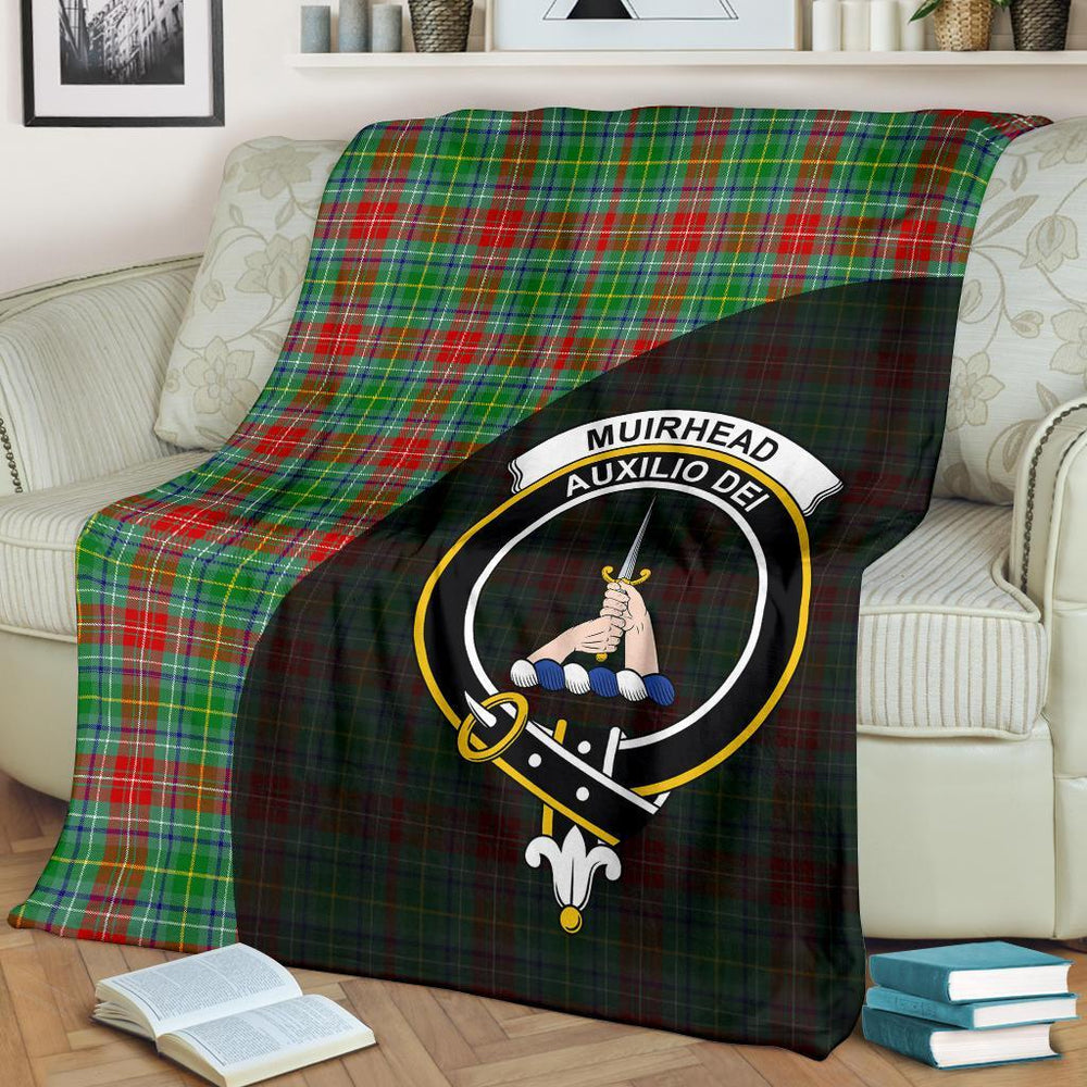 Clan Muirhead Tartan Crest Blanket Wave Style GC53 Clan Muir_More Tartan Today