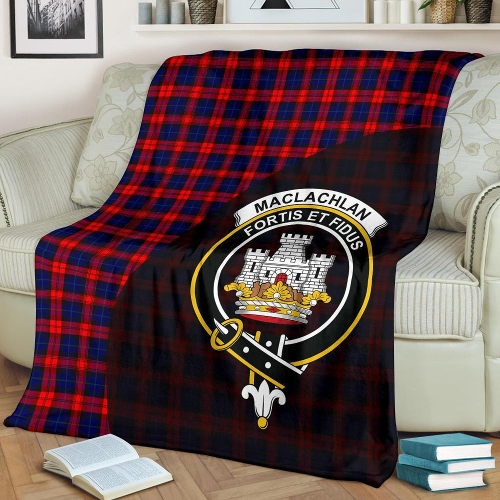 Clan MacLachlan Modern Tartan Crest Blanket Wave Style ZM18 Clan Hall Tartan Today