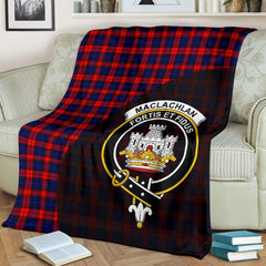 Clan MacLachlan Modern Tartan Crest Blanket Wave Style ZM18 Clan Hall Tartan Today