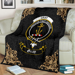 Clan Gray Crest Tartan Premium Blanket Black SPVD66 Clan Gray Tartan Today