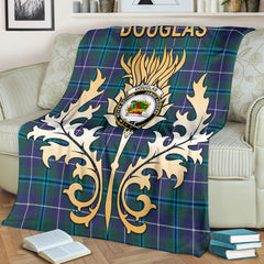 Clan Douglas Modern Tartan Crest Blanket Gold Thistle Style PJ86 Clan Douglas Tartan Today
