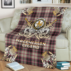 Clan MacPherson Hunting Ancient Tartan Gold Courage Symbol Blanket SPTU97 Clan MacPherson Tartan Today