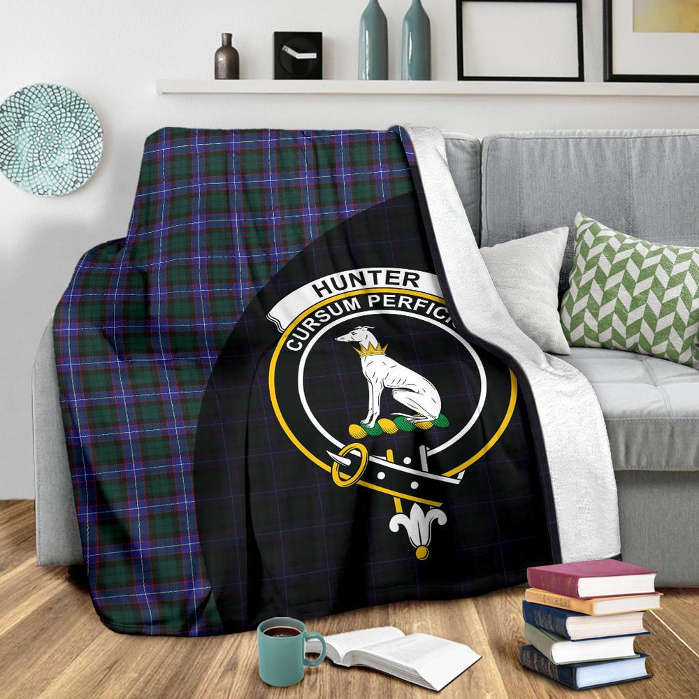 Clan Hunter Modern Tartan Crest Blanket 3 Sizes RN30 Clan Hunter Tartan Today