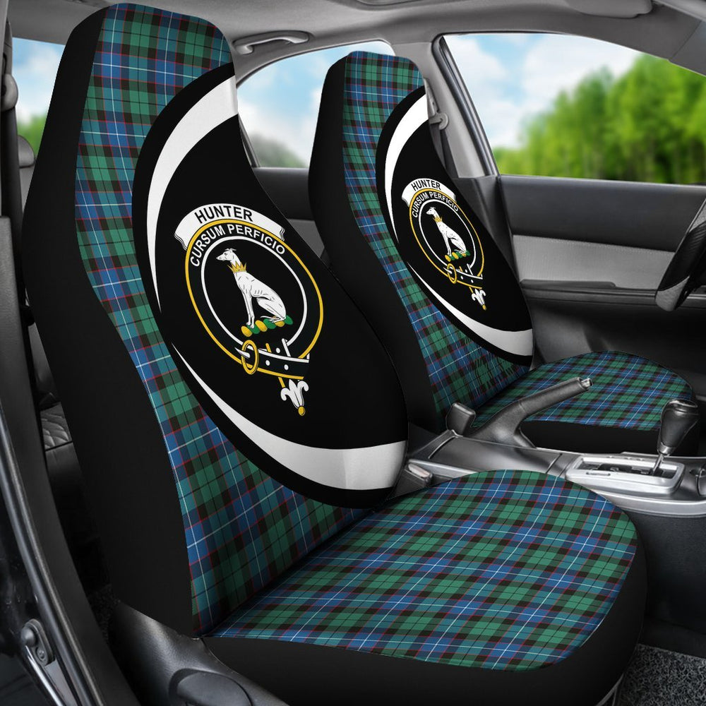 Clan Hunter Ancient Tartan Crest Circle Car Seat Cover RF35 Clan Hunter Tartan Today