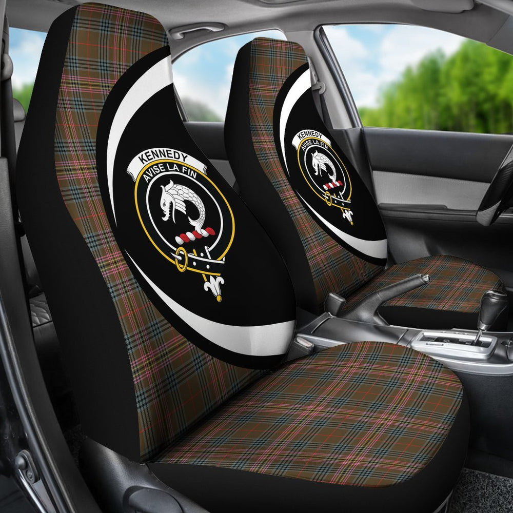 Clan Kennedy Weathered Tartan Crest Circle Car Seat Cover KY43 Clan Kennedy Tartan Today