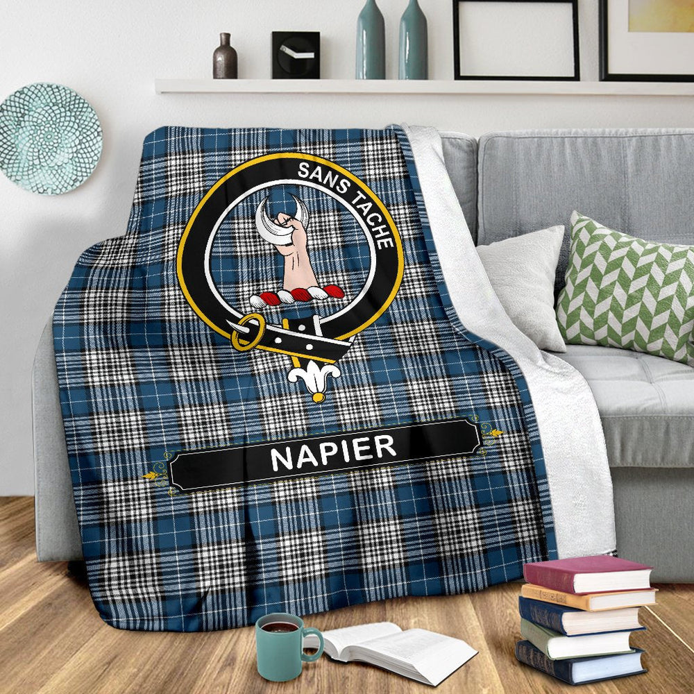 Clan Napier Tartan Crest Blanket 3 Sizes LX76 Clan Napier Tartan Today