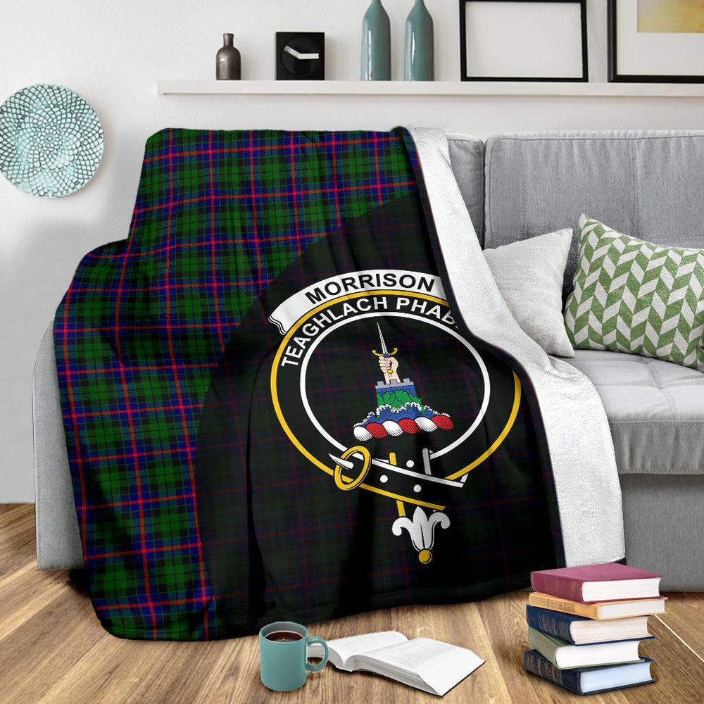 Clan Morrison Modern Tartan Crest Blanket Wave Style OH25 Clan Morrison Tartan Today