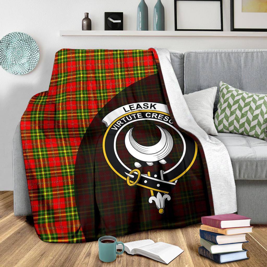 Clan Leask Tartan Crest Blanket Wave Style WZ50 Clan Leask Tartan Today