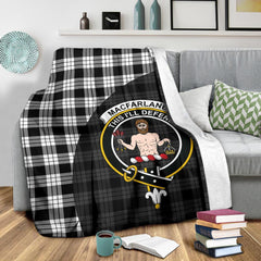 Clan MacFarlane Black & White Tartan Crest Blanket Wave Style BN76 Clan MacFarlane Tartan Today