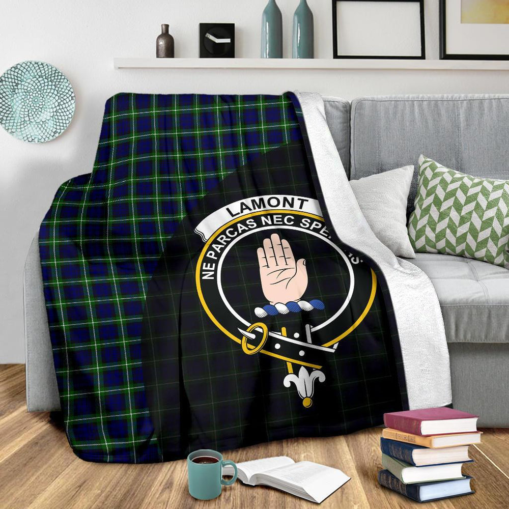Clan Lamont Modern Tartan Crest Blanket Wave Style LP19 Clan Lamont Tartan Today