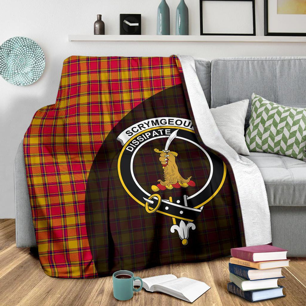 Clan Scrymgeour Tartan Crest Blanket Wave Style UH17 Clan Scrymgeour Tartan Today