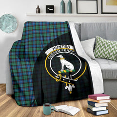 Clan Hunter Ancient Tartan Crest Blanket Wave Style RK44 Clan Hunter Tartan Today