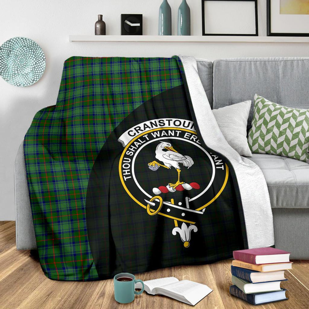 Clan Cranstoun Tartan Crest Blanket Wave Style ZC18 Clan Cranstoun Tartan Today