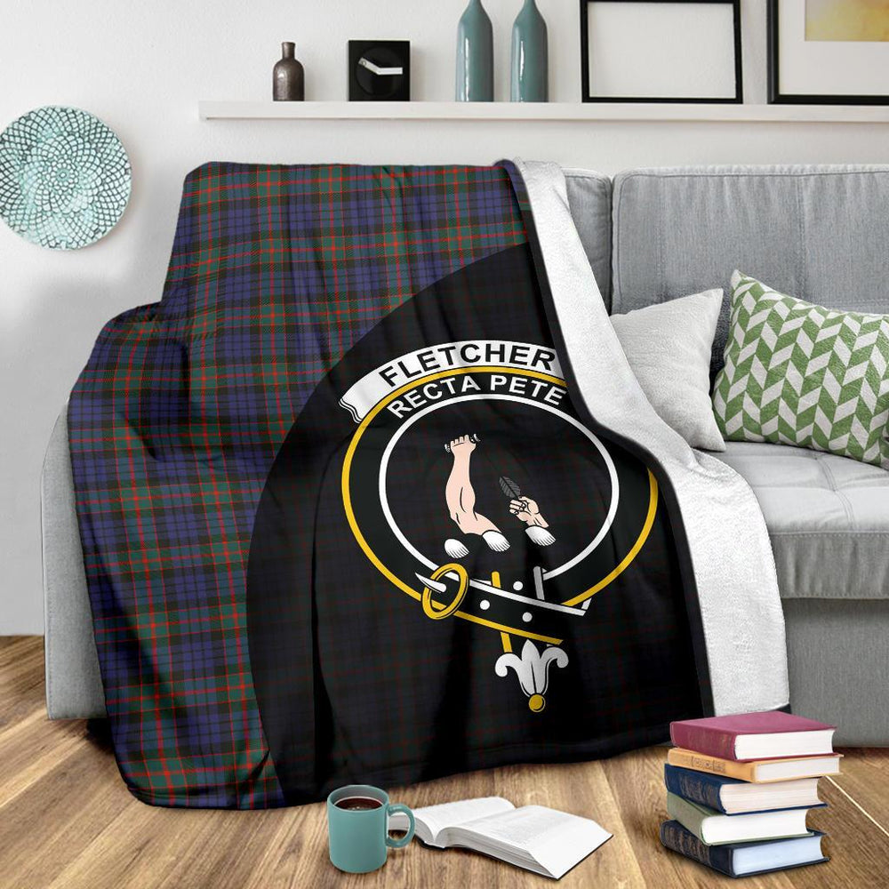 Clan Fletcher of Dunans Tartan Crest Blanket Wave Style JQ66 Clan Fletcher Tartan Today