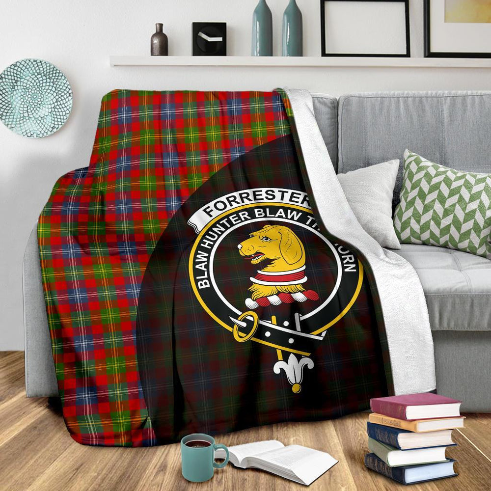 Clan Forrester Tartan Crest Blanket Wave Style VA85 Clan Forrester Tartan Today
