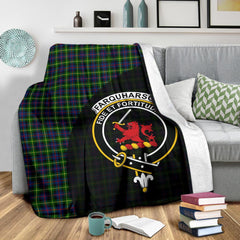 Clan Farquharson Modern Tartan Crest Blanket Wave Style PO12 Clan Farquharson Tartan Today