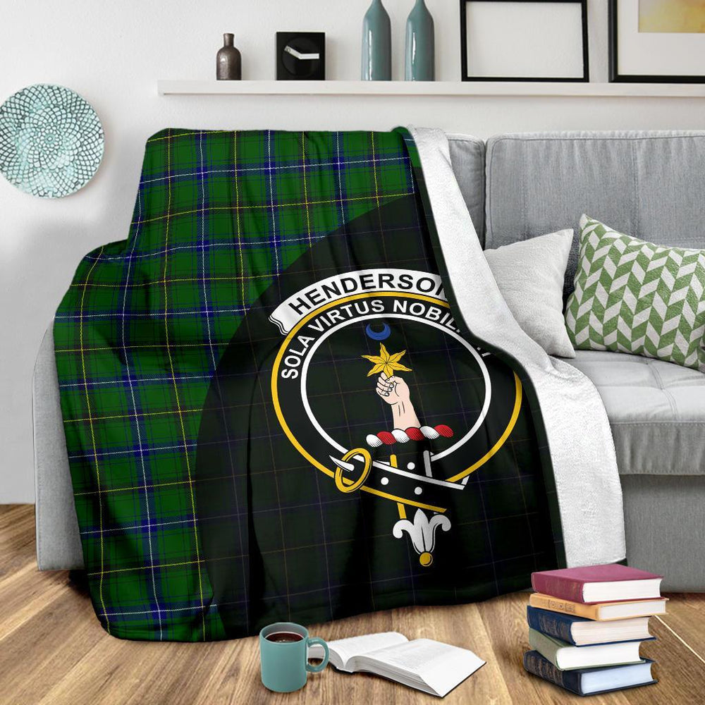 Clan Henderson Modern Tartan Crest Blanket Wave Style PP92 Clan Henderson Tartan Today
