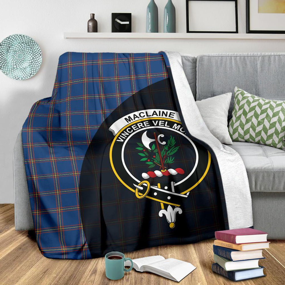 Clan MacLaine of Loch Buie Hunting Ancient Tartan Crest Blanket Wave Style CR92 Clan Hall Tartan Today