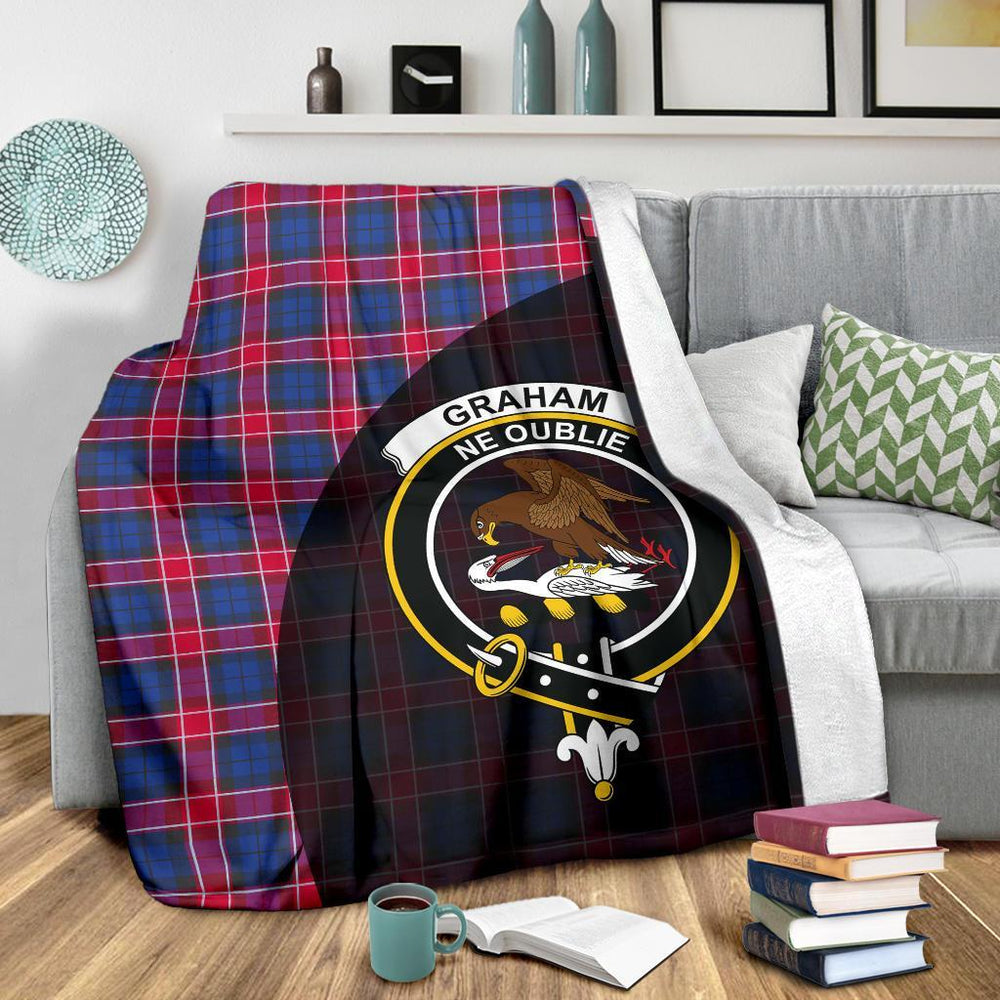 Clan Graham of Menteith Red Tartan Crest Blanket Wave Style QO94 Clan Graham Tartan Today