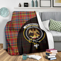 Clan Drummond of Strathallan Tartan Crest Blanket Wave Style FH88 Clan Hall Tartan Today