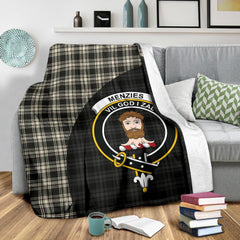 Clan Menzies Black & White Ancient Tartan Crest Blanket Wave Style DY77 Clan Menzies Tartan Today