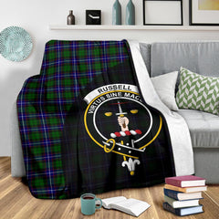 Clan Russell Modern Tartan Crest Blanket Wave Style VH79 Clan Russell Tartan Today