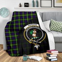 Clan Watson Modern Tartan Crest Blanket Wave Style WJ68 Clan Watson Tartan Today