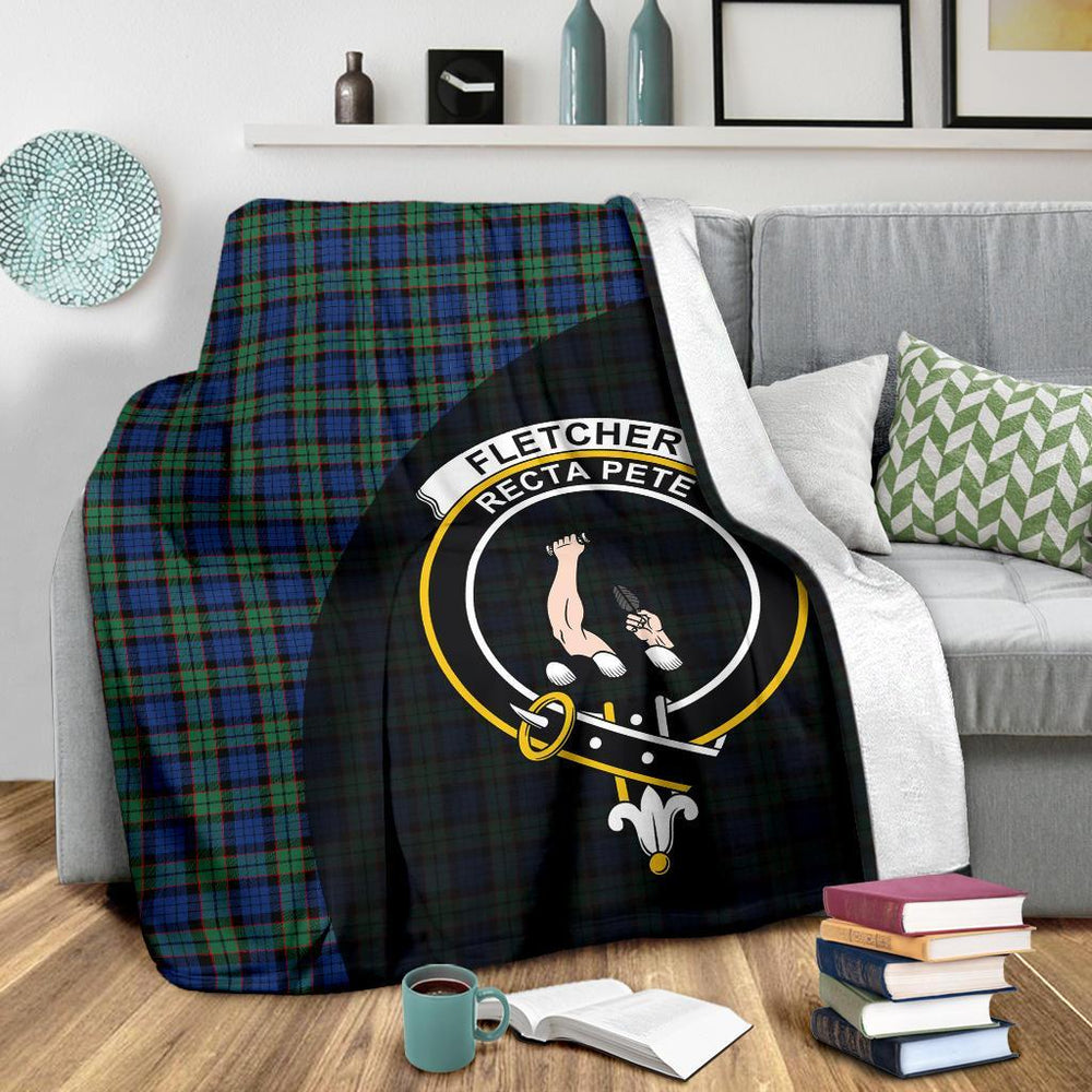 Clan Fletcher Ancient Tartan Crest Blanket Wave Style RW74 Clan Fletcher Tartan Today