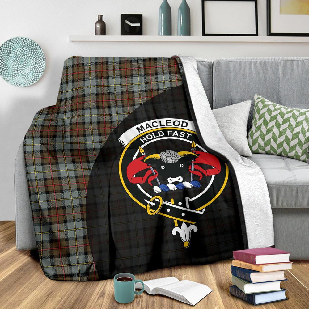 Clan MacLeod of Harris Weathered Tartan Crest Blanket Wave Style KX47 Clan Hall Tartan Today