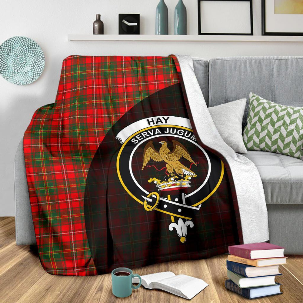 Clan Hay Modern Tartan Crest Blanket Wave Style OS47 Clan Hay Tartan Today