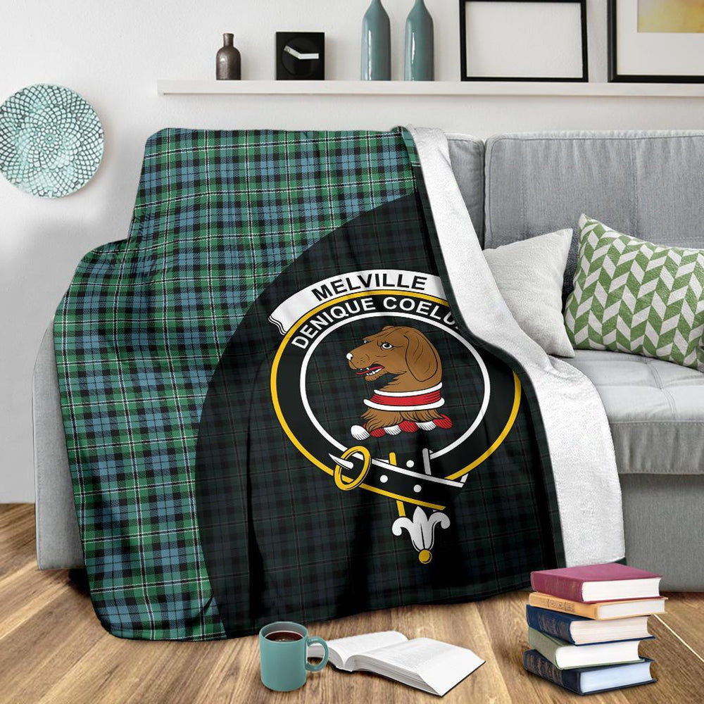 Clan Melville Tartan Crest Blanket Wave Style AU59 Clan Melville Tartan Today