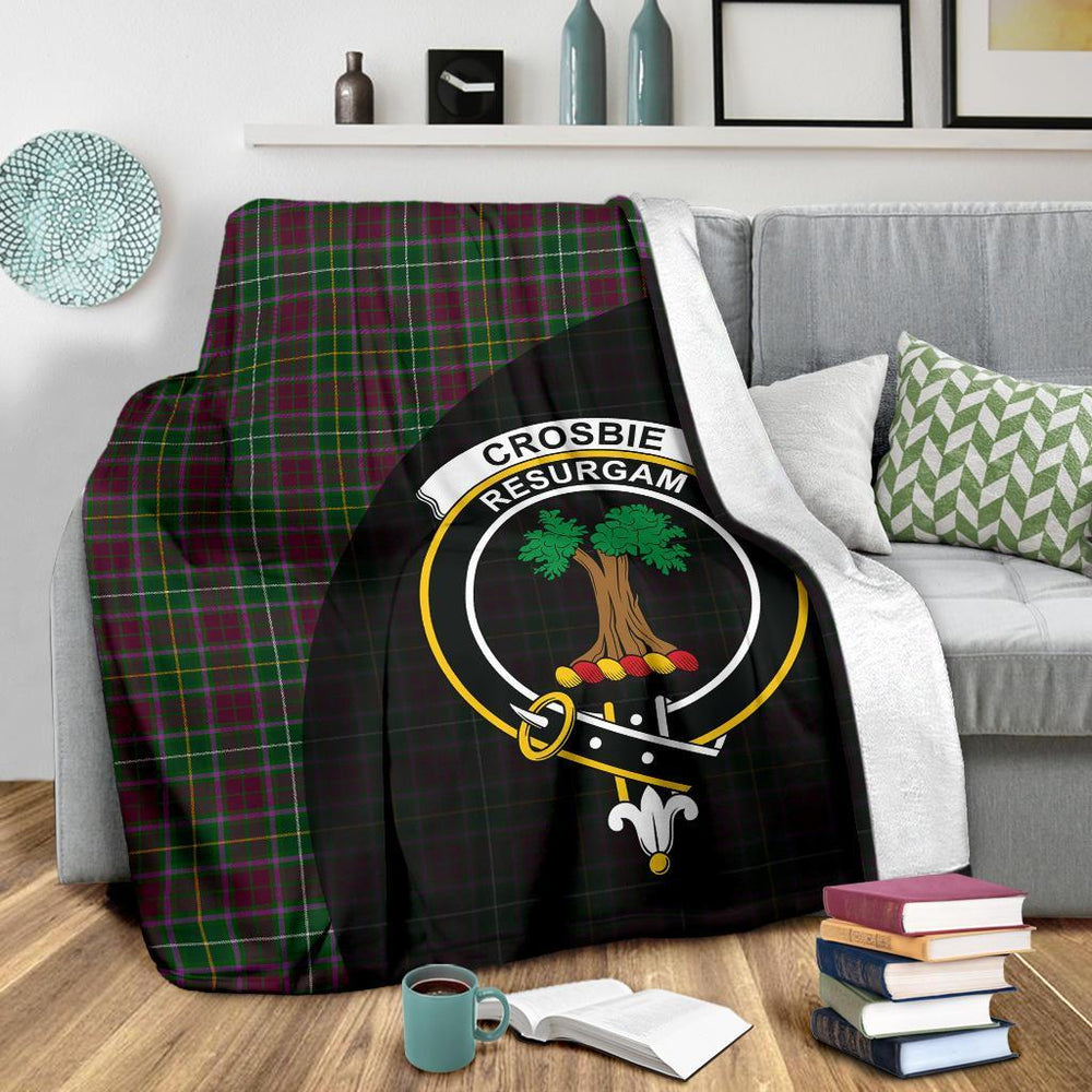 Clan Crosbie Tartan Crest Blanket Wave Style WZ80 Clan Crosbie Tartan Today