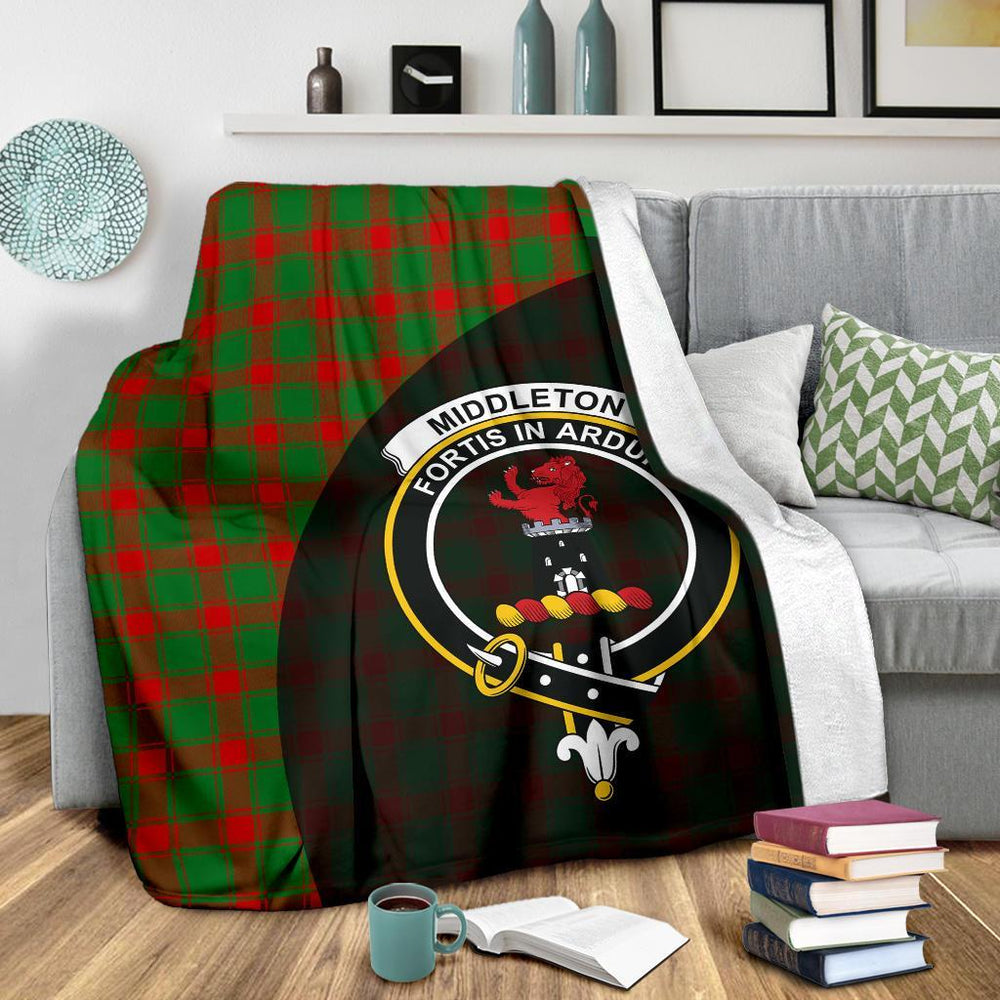 Clan Middleton Modern Tartan Crest Blanket Wave Style AF44 Clan Middleton Tartan Today