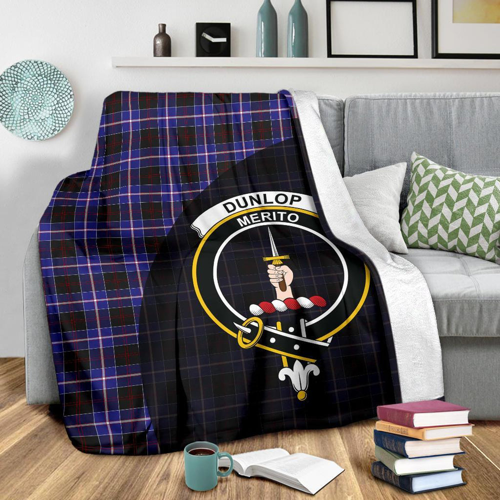 Clan Dunlop Modern Tartan Crest Blanket Wave Style WI44 Clan Dunlop Tartan Today