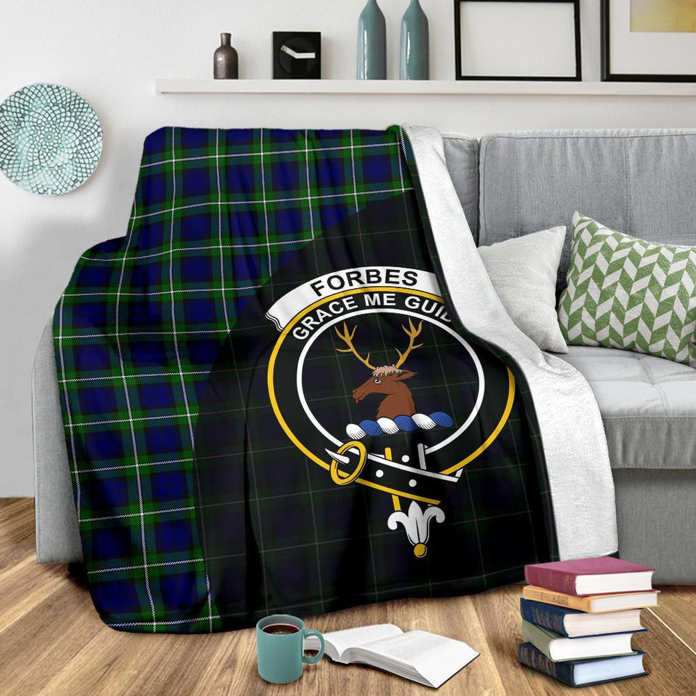 Clan Forbes Modern Tartan Crest Blanket Wave Style YP24 Clan Forbes Tartan Today