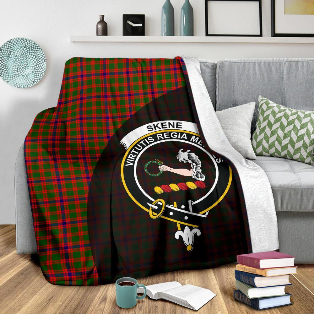 Clan Skene Modern Tartan Crest Blanket Wave Style TB76 Clan Skene Tartan Today