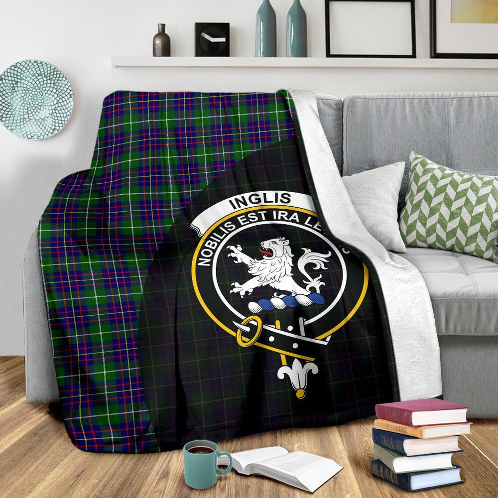 Clan Inglis Modern Tartan Crest Blanket Wave Style VB80 Clan Inglis Tartan Today