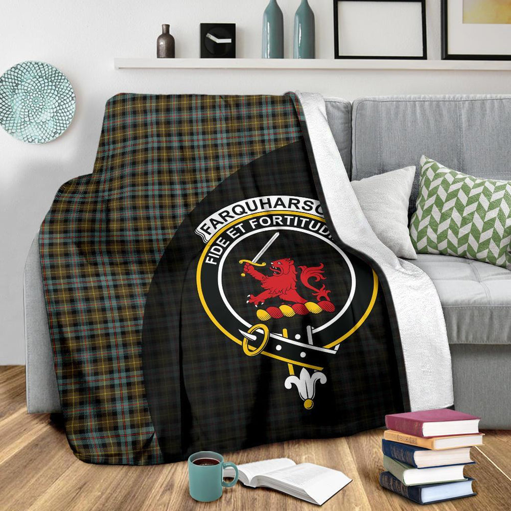 Clan Farquharson Weathered Tartan Crest Blanket Wave Style DO77 Clan Farquharson Tartan Today