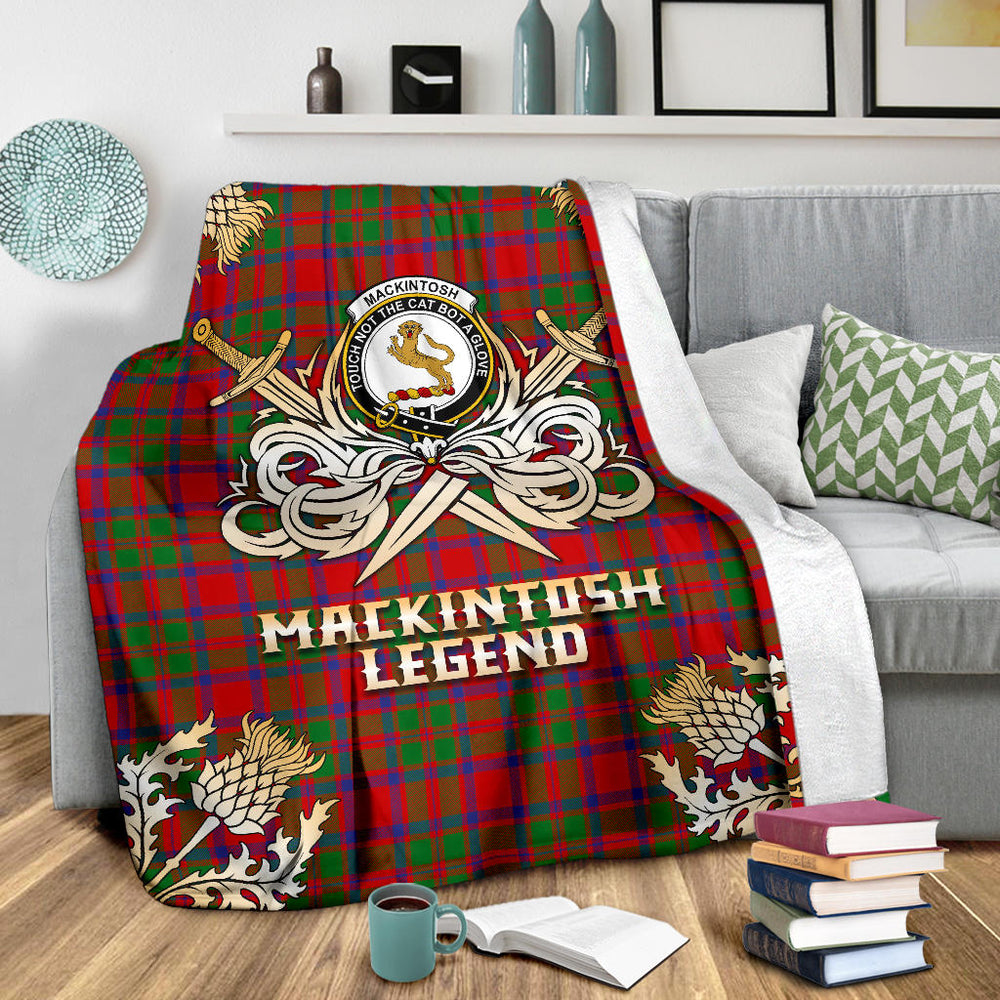 Clan MacKintosh Modern Tartan Gold Courage Symbol Blanket SPNX71 Clan MacKintosh / MacIntosh Tartan Today