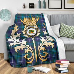 Clan Douglas Modern Tartan Crest Blanket Gold Thistle Style PJ86 Clan Douglas Tartan Today