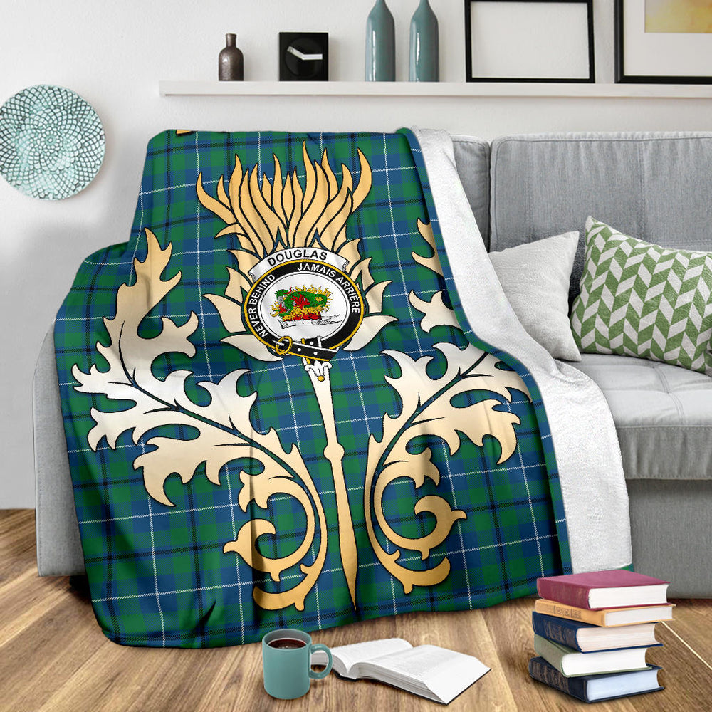 Clan Douglas Ancient Tartan Crest Blanket Gold Thistle Style XY48 Clan Douglas Tartan Today